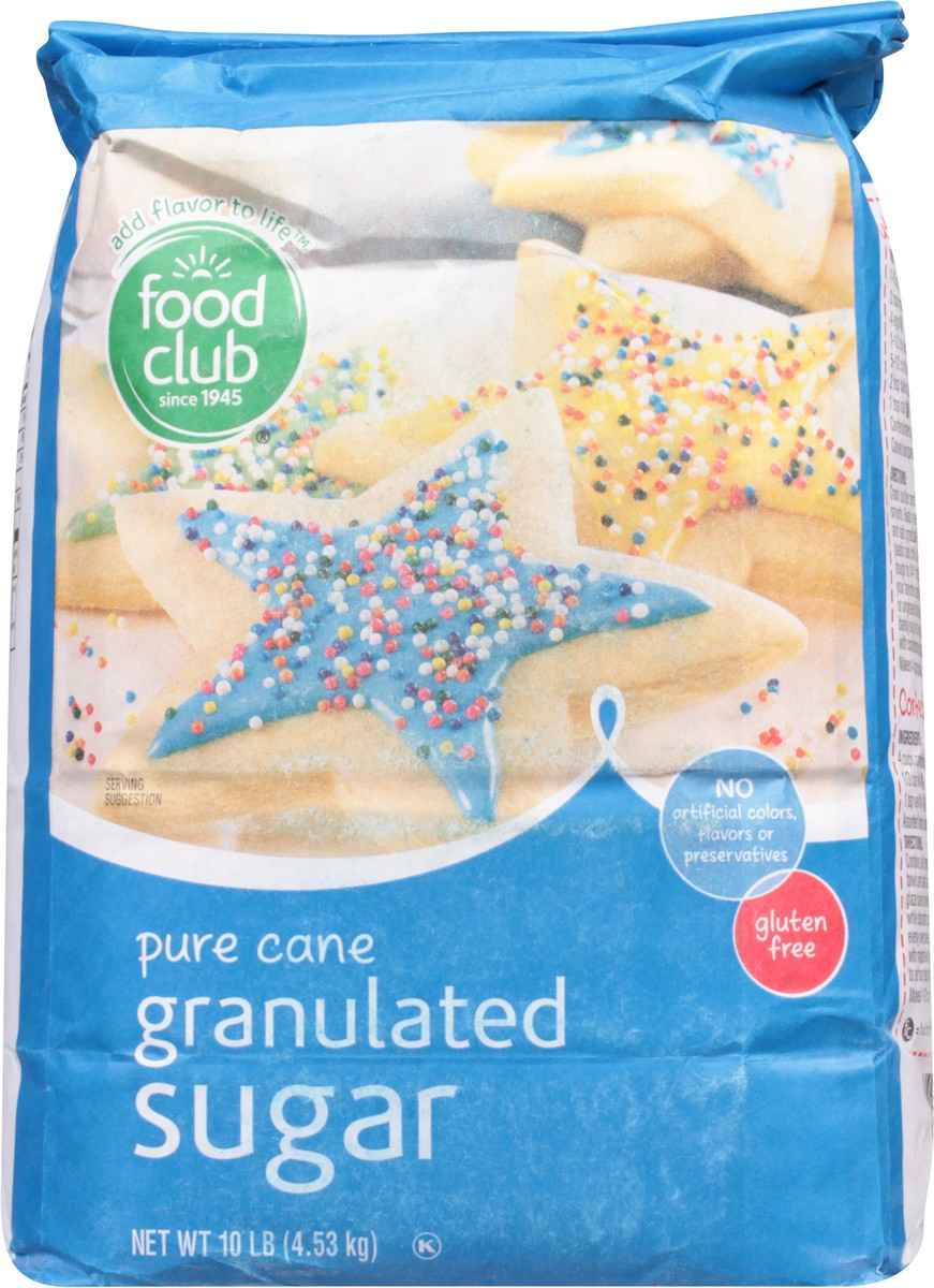 slide 2 of 13, Food Club Pure Cane Granulated Sugar 10 lb, 10 lb