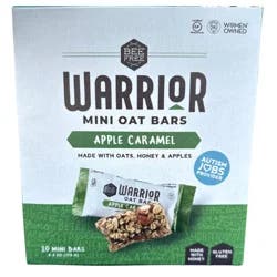 Bee Free Apple Caramel Warrior Bar - 10 / 0.63 oz Mini Bars