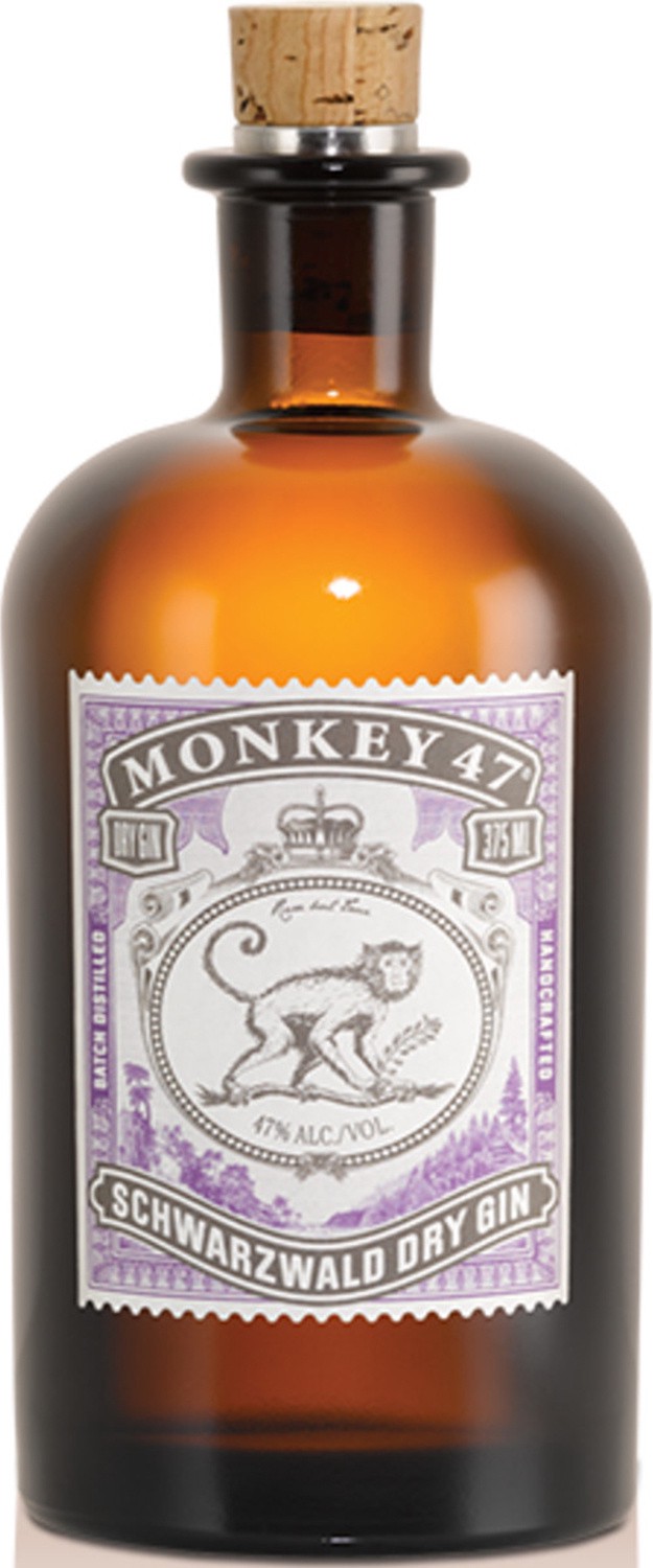 slide 1 of 9, Monkey 47 Gin Monkey 47 Schwarzwald Dry Gin 375mL with 2 Cups, 94 Proof, 375 ml