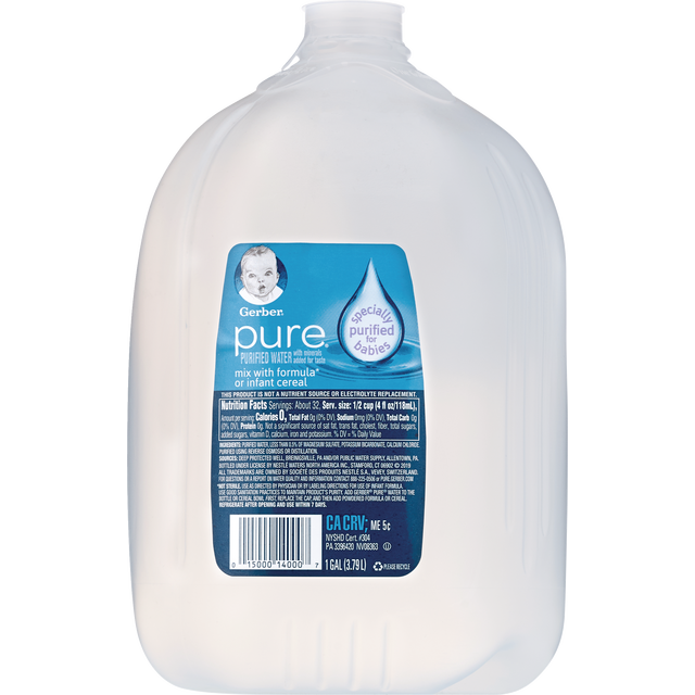 slide 1 of 1, Pure Life Baby Purified Water, No Added Fluoride, 1 Gallon Jug, Front Handle, 1 g