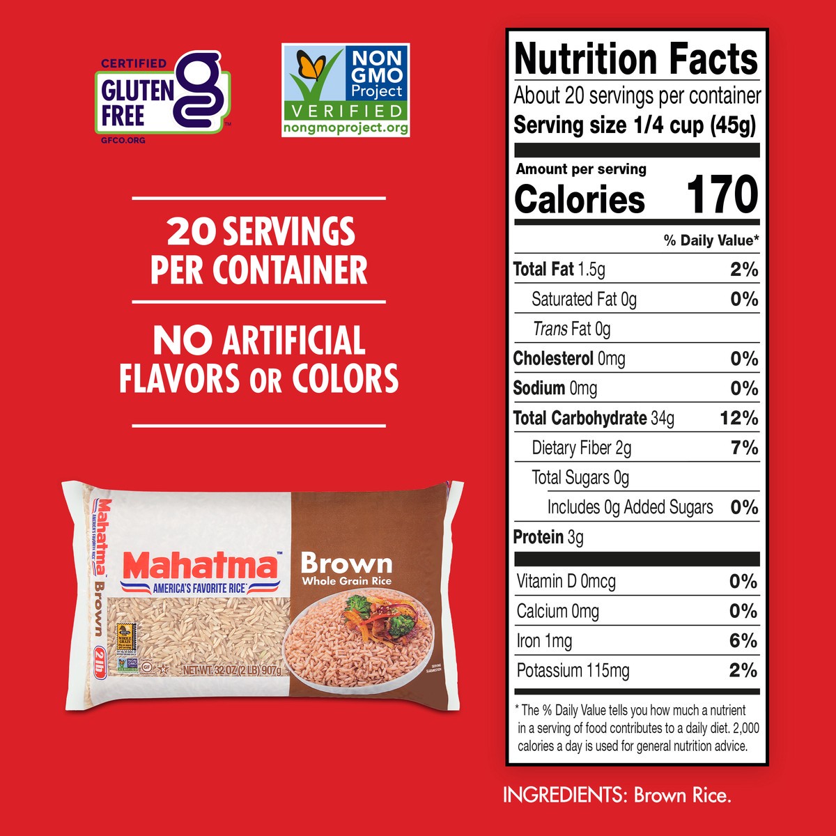 slide 7 of 9, Mahatma Whole Grain Brown Rice - 2lbs, 2 lb