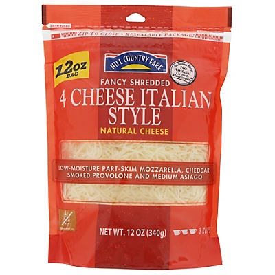 slide 1 of 1, Hill Country Fare Italian Blend Shredded Cheese, 12 oz