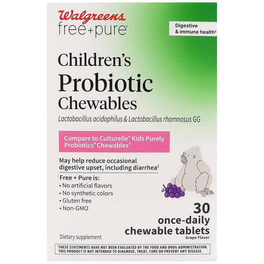 slide 1 of 5, Walgreens Children's Probiotic Chewables Grape, 30 ct
