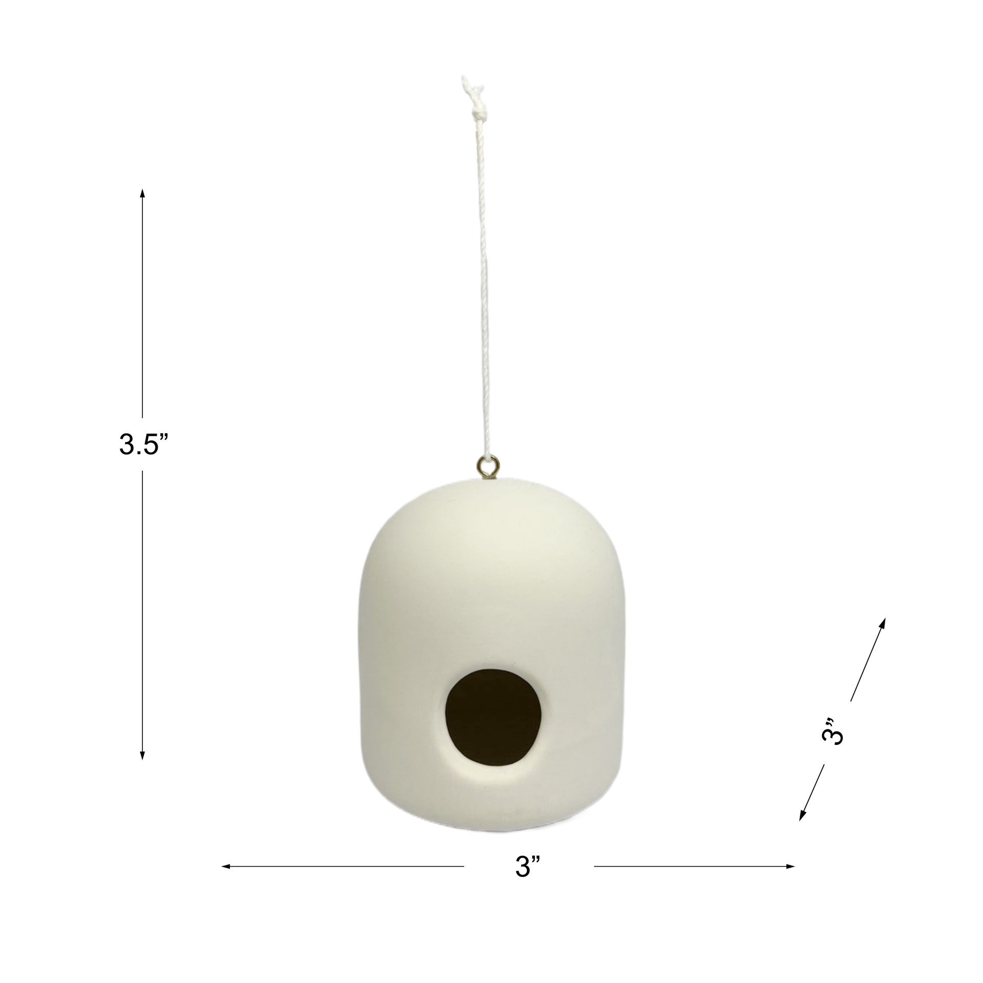 slide 4 of 6, Mini Dome Ceramic Birdhouse By Make Market, 3 in x 3 in x 3.5 in