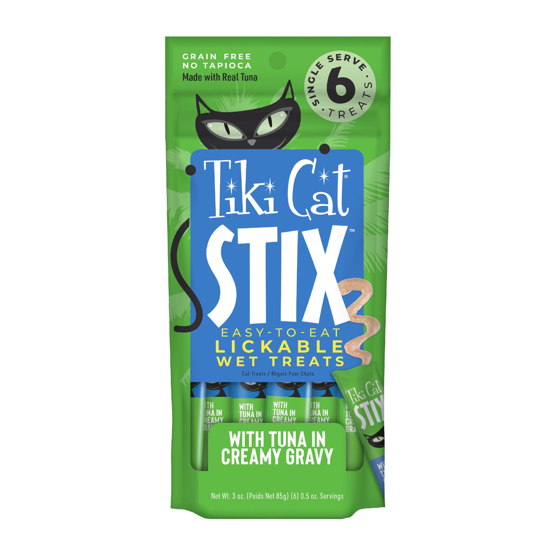 slide 1 of 7, Tiki Cat Stix Wet Cat Treats, Tuna, 3 oz. Pouch (12 Count), 6 ct