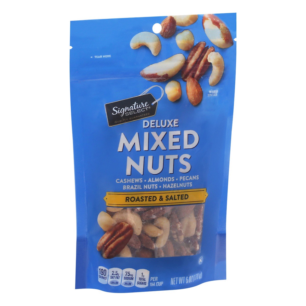 slide 6 of 9, Signature Select Deluxe Roasted & Salted Mixed Nuts 6 oz, 