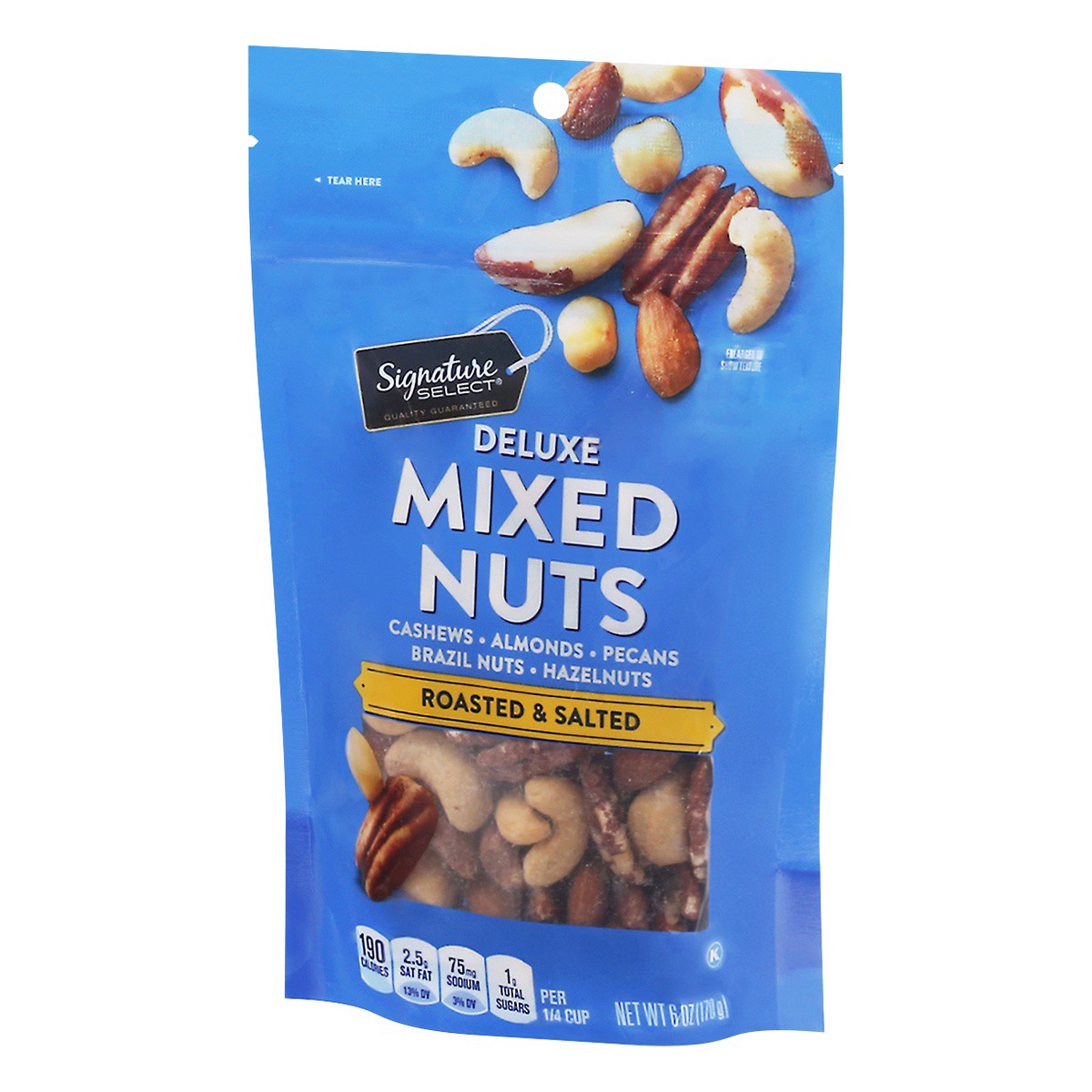 slide 8 of 9, Signature Select Deluxe Roasted & Salted Mixed Nuts 6 oz, 