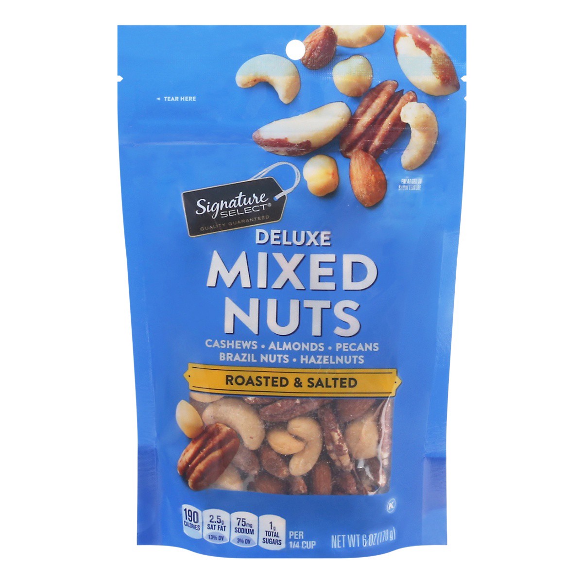 slide 1 of 9, Signature Select Deluxe Roasted & Salted Mixed Nuts 6 oz, 