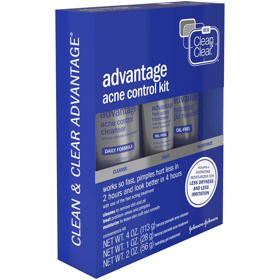 slide 2 of 6, Clean & Clear Advantage Acne Treatment Control Kit For Clear Skin, 3 ct