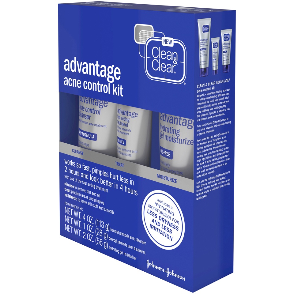slide 3 of 6, Clean & Clear Advantage Acne Treatment Control Kit For Clear Skin, 3 ct