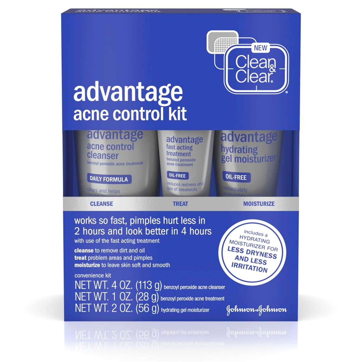 slide 1 of 6, Clean & Clear Advantage Acne Treatment Control Kit For Clear Skin, 3 ct