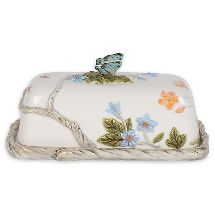 slide 1 of 1, Fitz and Floyd Butterfly Fields Covered Butter Dish, 1 ct