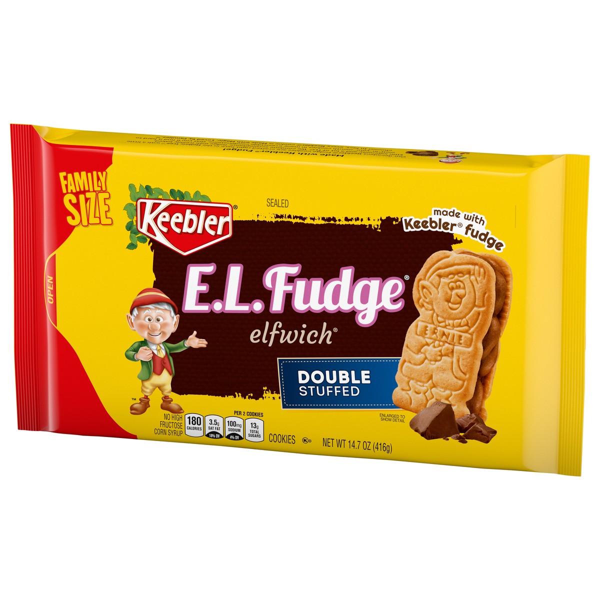 slide 4 of 9, E.L. Fudge Double Stuffed Elfwich Cookies Family Size 14.7 oz, 14.7 oz