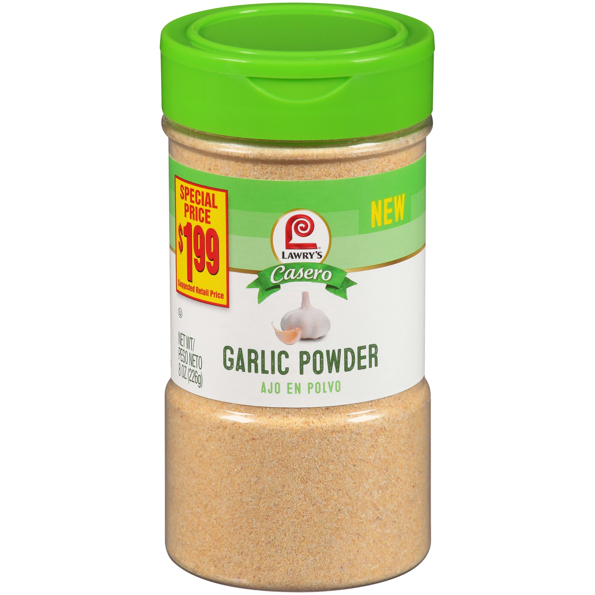 slide 1 of 5, Lawry's Casero Garlic Powder, 8 oz, 8 oz