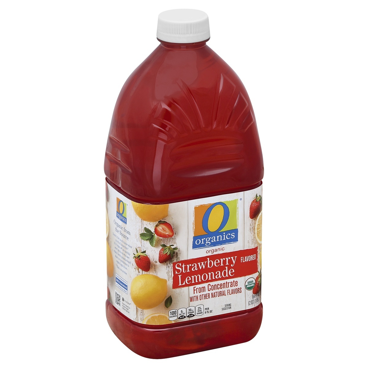 slide 1 of 1, O Organics Lemonade, Organic, Strawberry Flavored, 