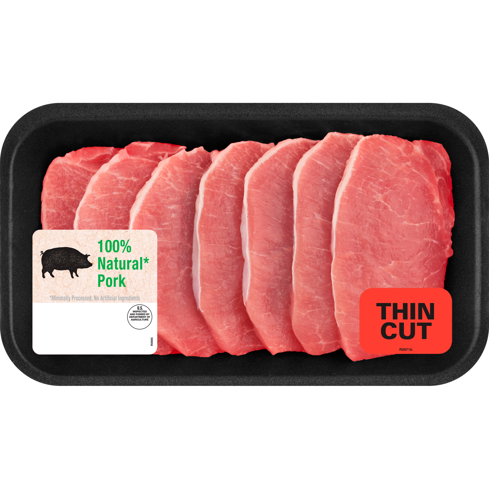 slide 1 of 1, Giant Eagle Boneless Pork Chops, Thin Cut, per lb