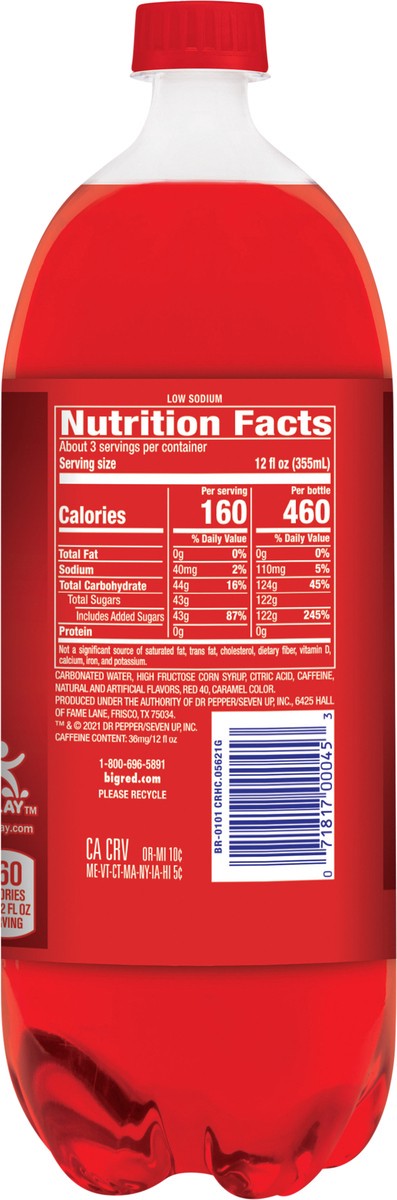 slide 2 of 9, Big Red Soda- 33.8 fl oz, 1 liter