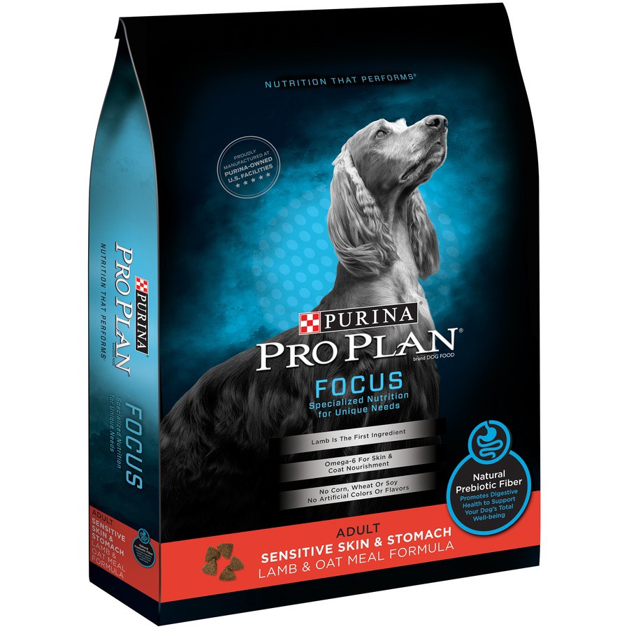 slide 4 of 9, Pro Plan Purina Pro Plan Sensitive Skin and Sensitive Stomach Dog Food Lamb and Oat Meal Formula, 16 lb