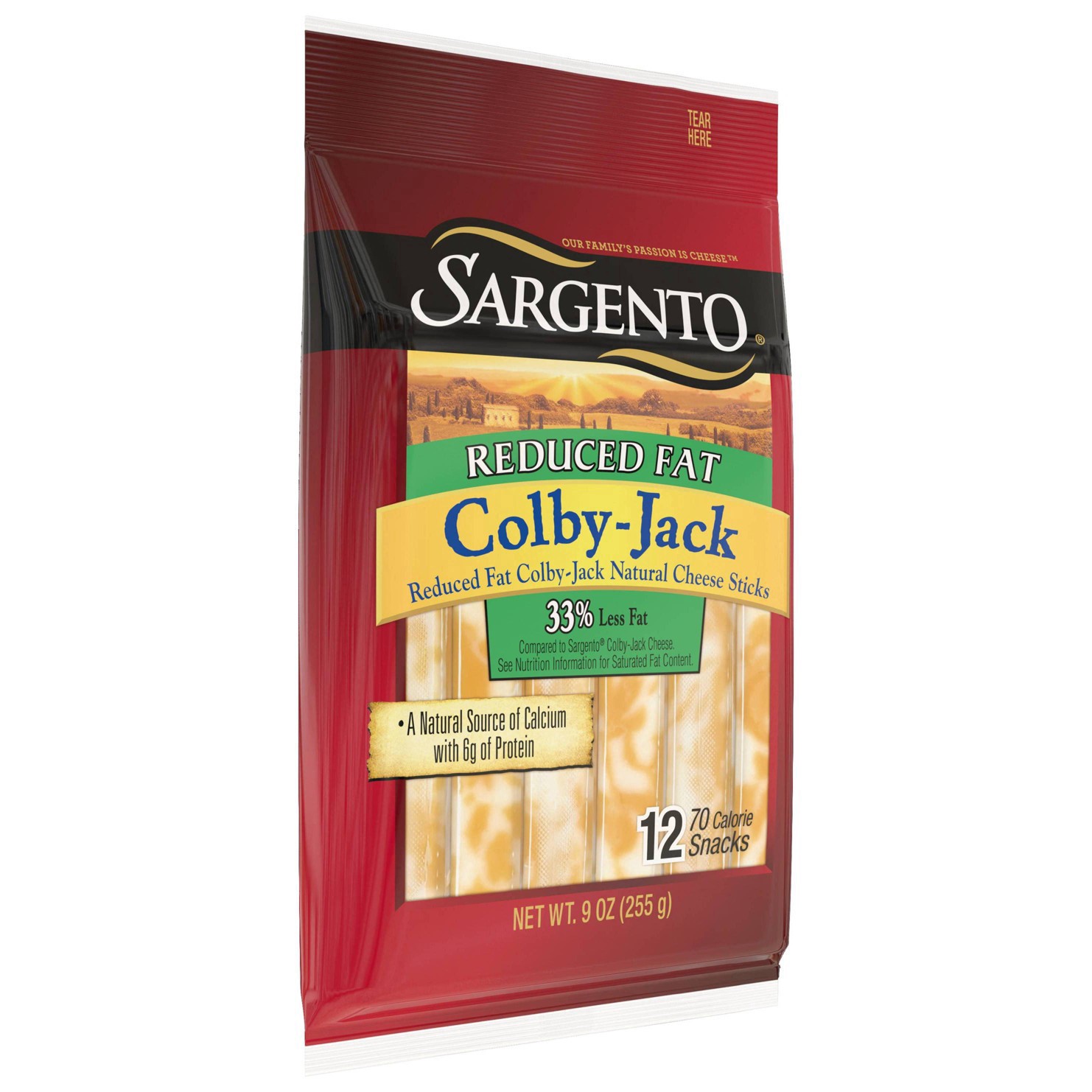 slide 9 of 42, Sargento Reduced Fat Colby-Jack Natural Cheese Snack Sticks, 9 oz., 12-Count, 9 oz