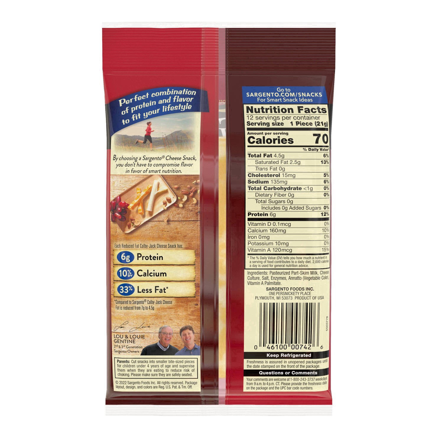 slide 41 of 42, Sargento Reduced Fat Colby-Jack Natural Cheese Snack Sticks, 9 oz., 12-Count, 9 oz