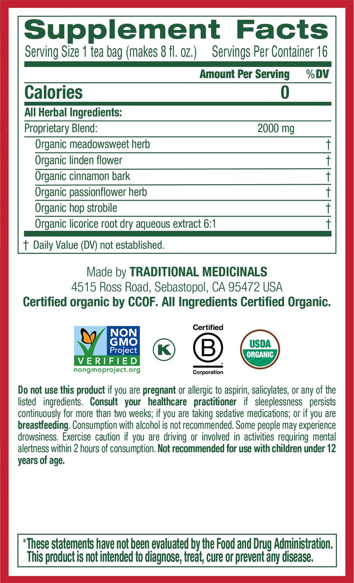 slide 5 of 6, Traditional Medicinals Organic Cold Care P.M., 16 ct