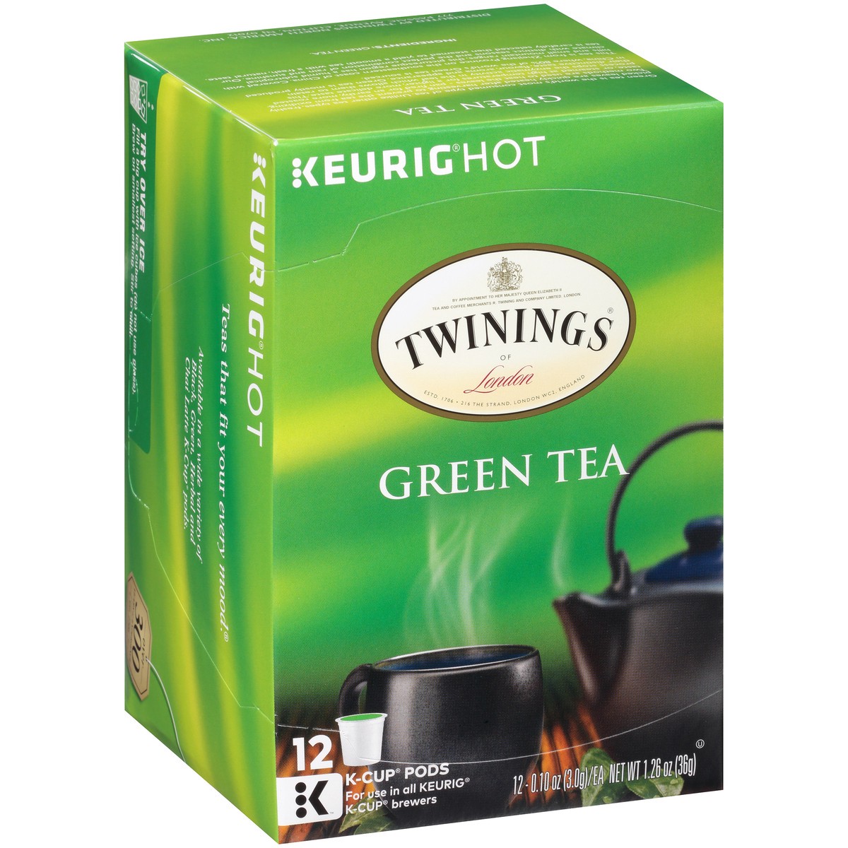 slide 2 of 9, Twinings of London Green Tea 12 ct K-Cup Pods 1.26 oz. Box - 1.26 oz, 1.26 oz