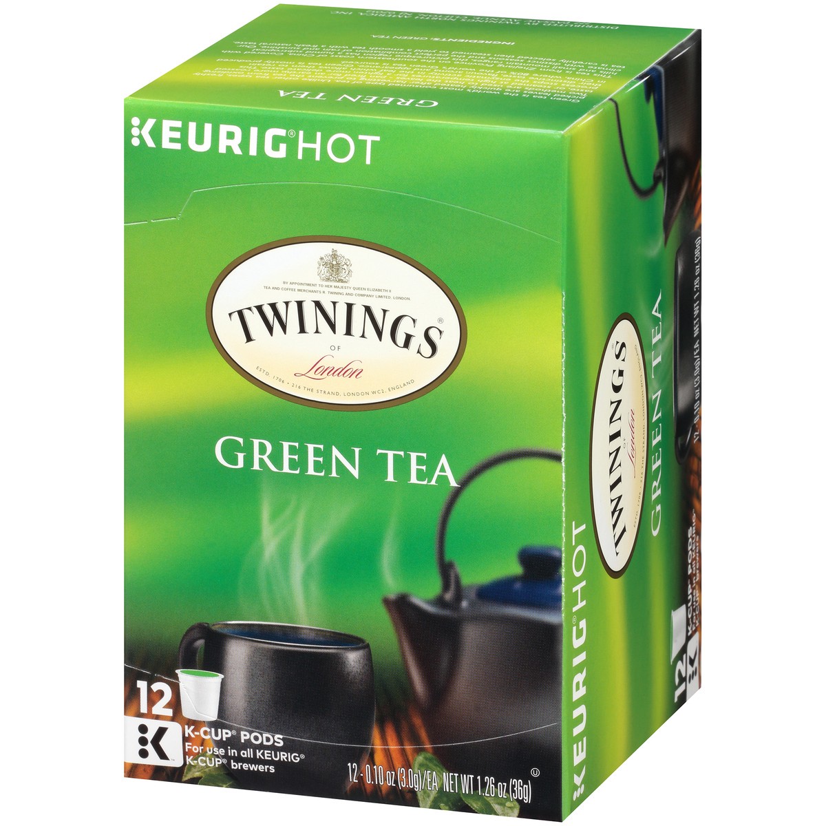 slide 5 of 9, Twinings of London Green Tea 12 ct K-Cup Pods 1.26 oz. Box - 1.26 oz, 1.26 oz