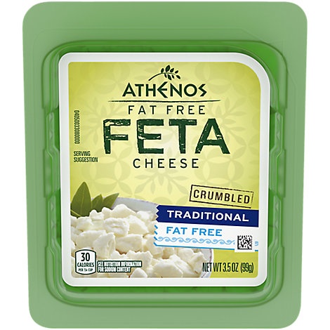 slide 1 of 1, Athenos Cheese Feta Crumbled Fat Free, 3.5 oz