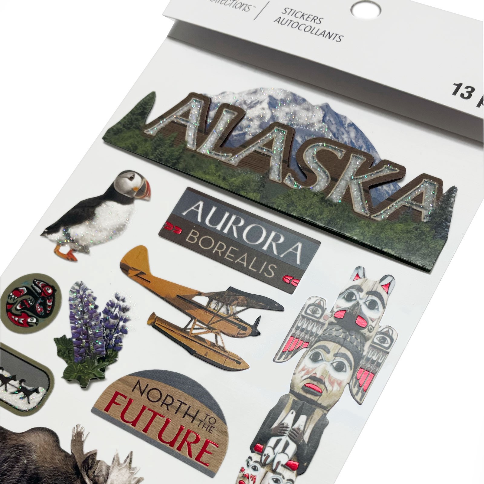 slide 5 of 5, Alaska Dimensional Stickers By Recollections, 3.875 in x 6.875 in