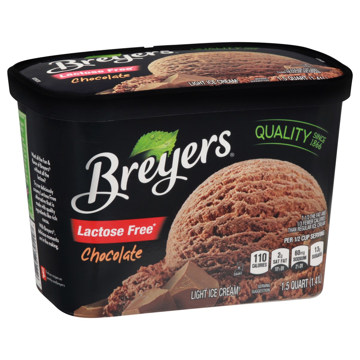 slide 6 of 10, Breyer's Lactose Free Chocolate Ice Cream, 48 fl oz