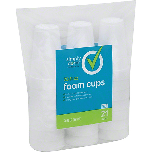 slide 3 of 3, Simply Done Foam Cups, 21 ct; 20 fl oz