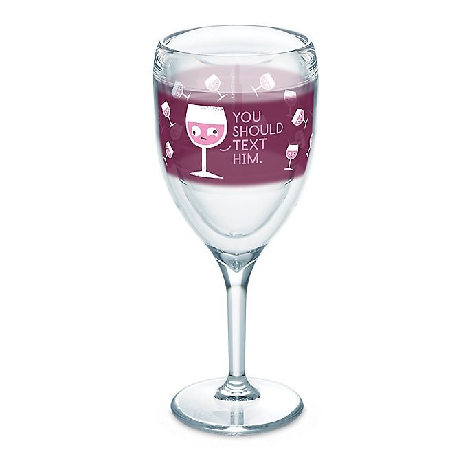 slide 1 of 1, Tervis David Olenick Text Him Wine Glass, 9 oz