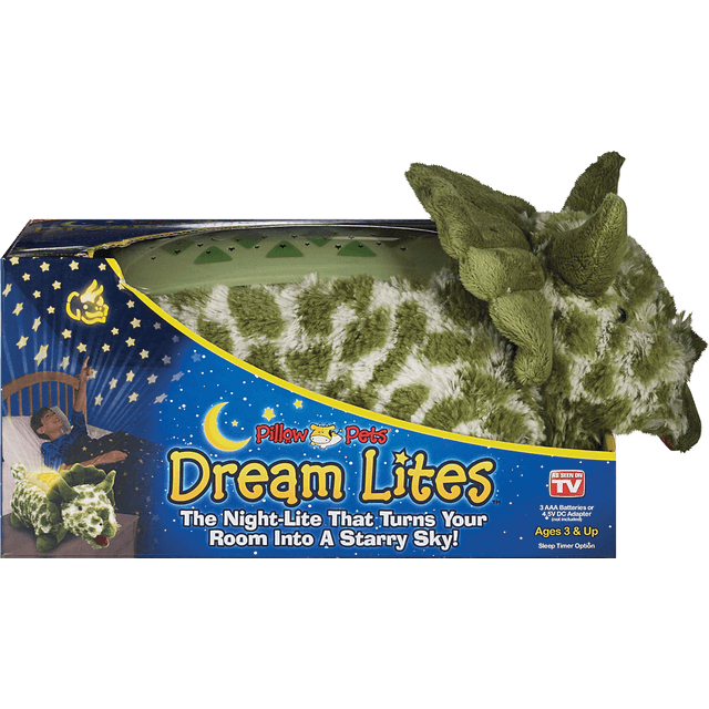 slide 1 of 1, Pillow Pets Dream Lites Green Triceratops, 1 ct