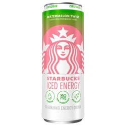 Starbucks Iced Energy Zero Sugar Sparkling Energy Drink Watermelon Twist 12 Fl Oz
