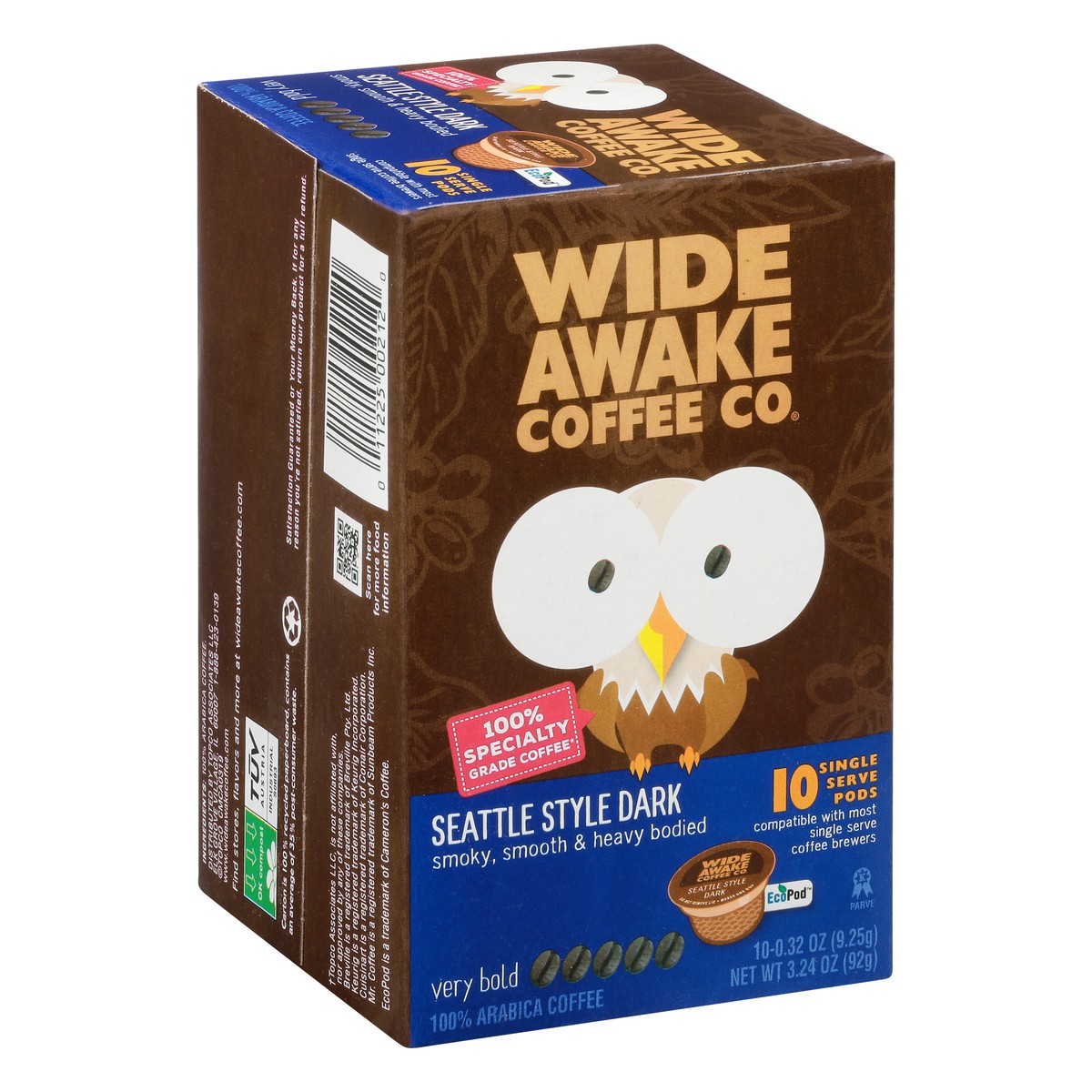 slide 2 of 9, Wide Awake Coffee Co. Single Serve Pods Very Bold Seattle Style Dark Coffee - 10 ct, 10 ct