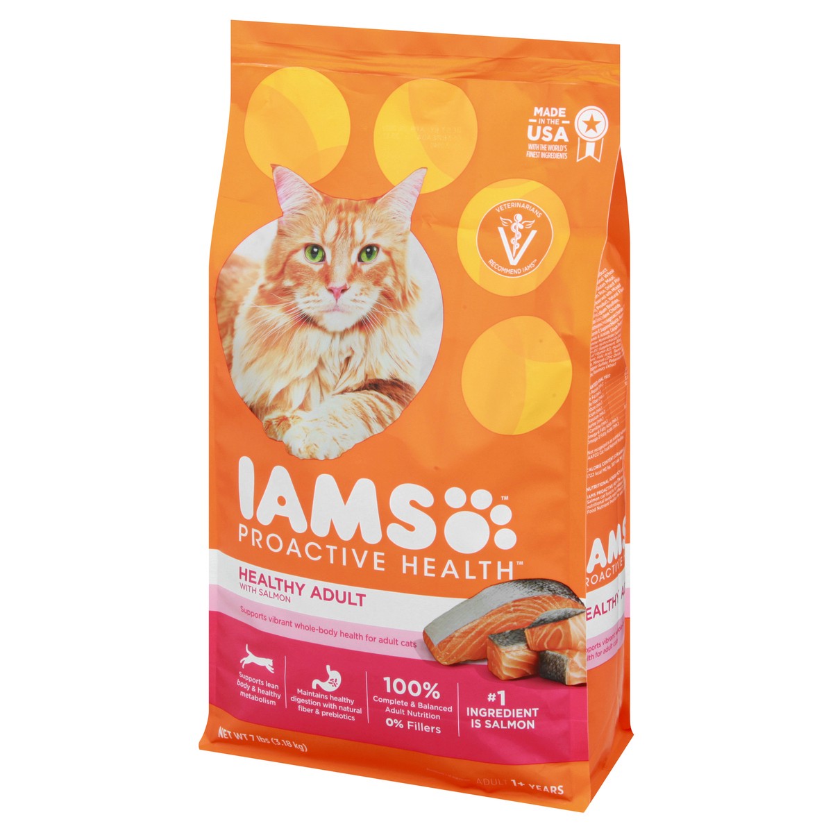 slide 4 of 9, IAMS Proactive Health Healthy Adult 1 + Years Salmon Cat Food 7 lb, 7 lb
