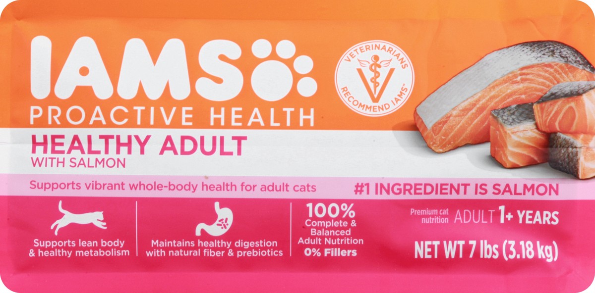 slide 5 of 9, IAMS Proactive Health Healthy Adult 1 + Years Salmon Cat Food 7 lb, 7 lb