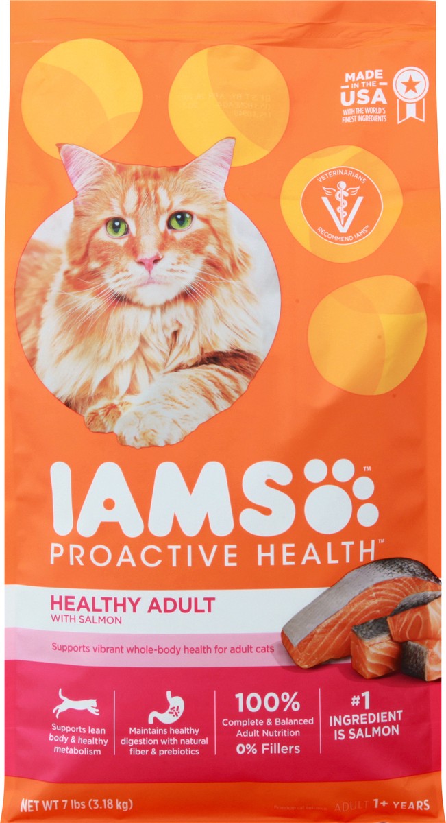 slide 6 of 9, IAMS Proactive Health Healthy Adult 1 + Years Salmon Cat Food 7 lb, 7 lb