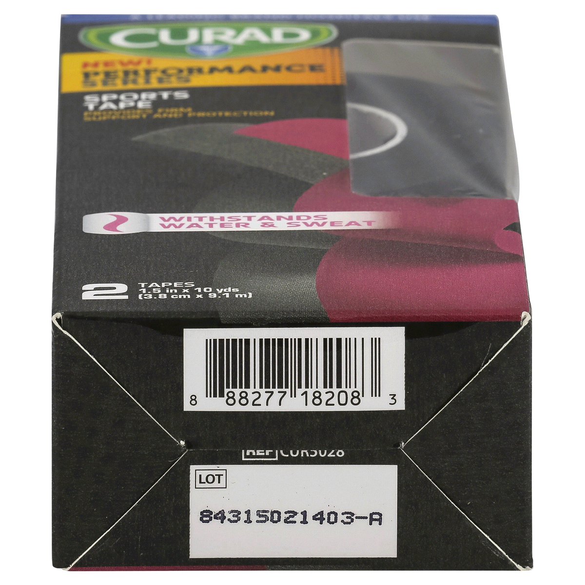 slide 4 of 4, Curad Performance Series Sports Tapes, 1 Pink & 1 Black, 1.5 in x 10 yds Each, 2 ct