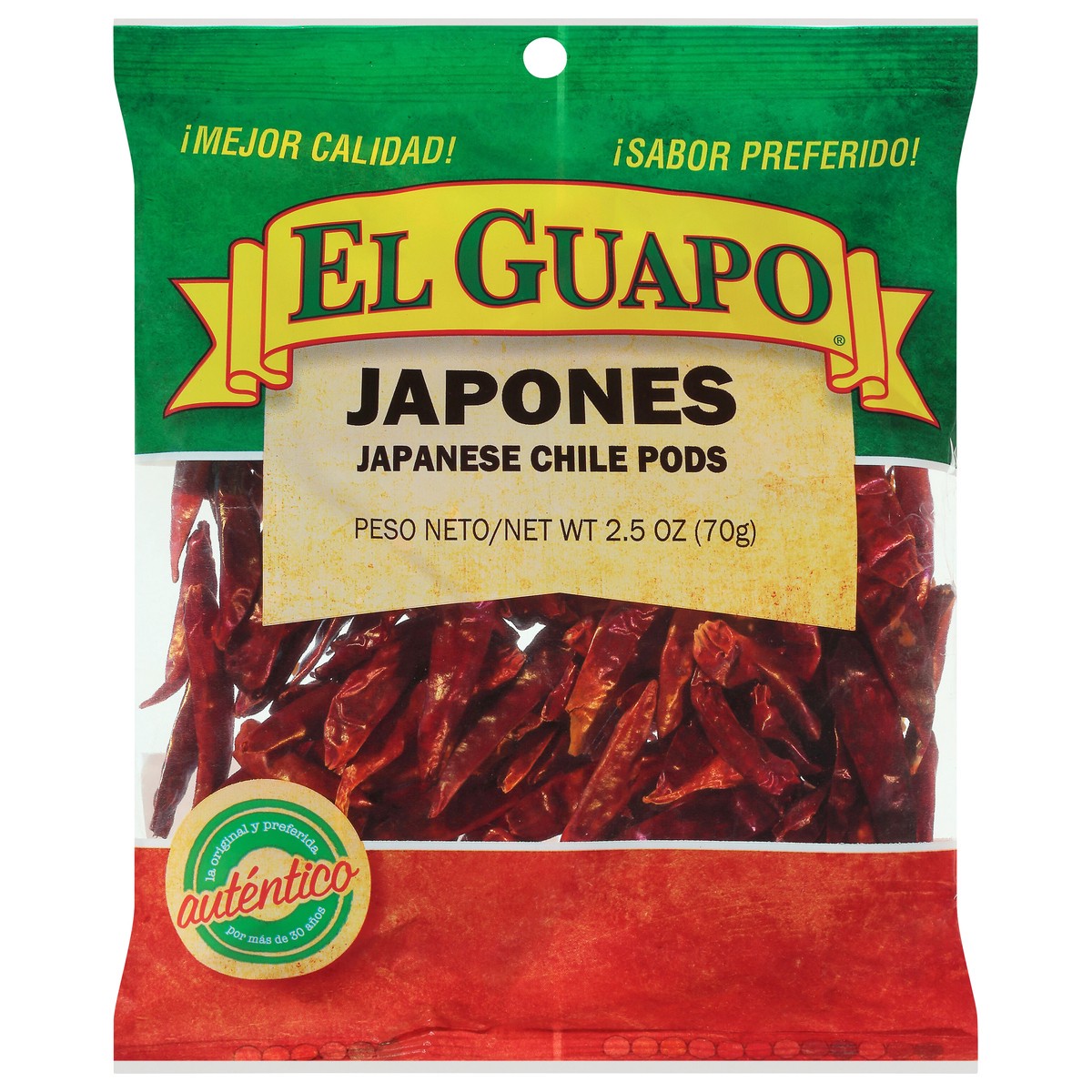 slide 1 of 9, El Guapo Whole Japanese Chili Peppers\, 2.5 oz, 2.5 oz