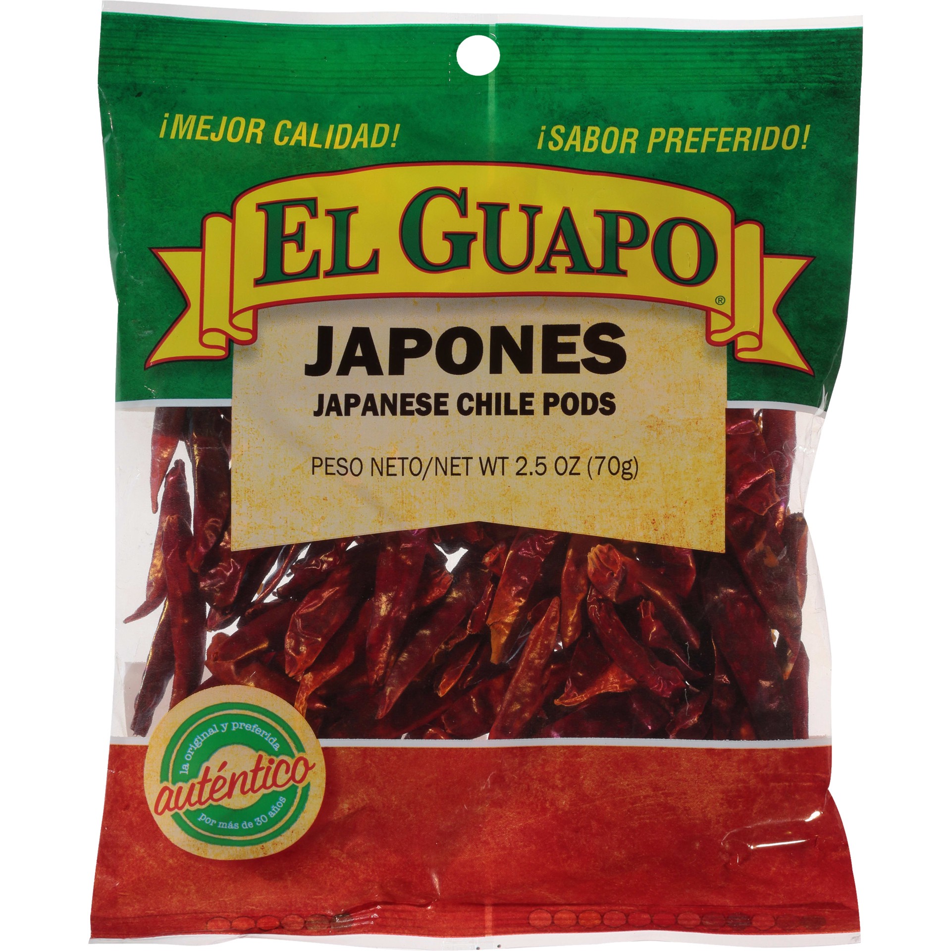 slide 1 of 9, El Guapo Whole Japanese Chili Peppers (Chile Japones Entero), 2.5 oz, 2.5 oz