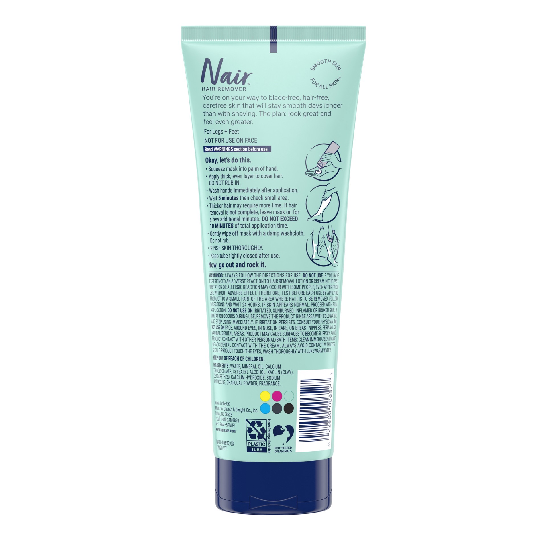 slide 2 of 5, Nair Hair Remover & Beauty Treatment Charcoal Clay Leg Mask 8.0oz, 8 oz