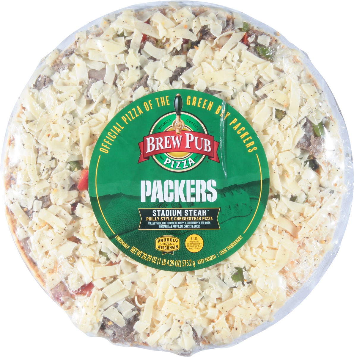 slide 10 of 12, Brew Pub Pizza Packers Stadium Steak Pizza 20.29 oz, 20.29 oz