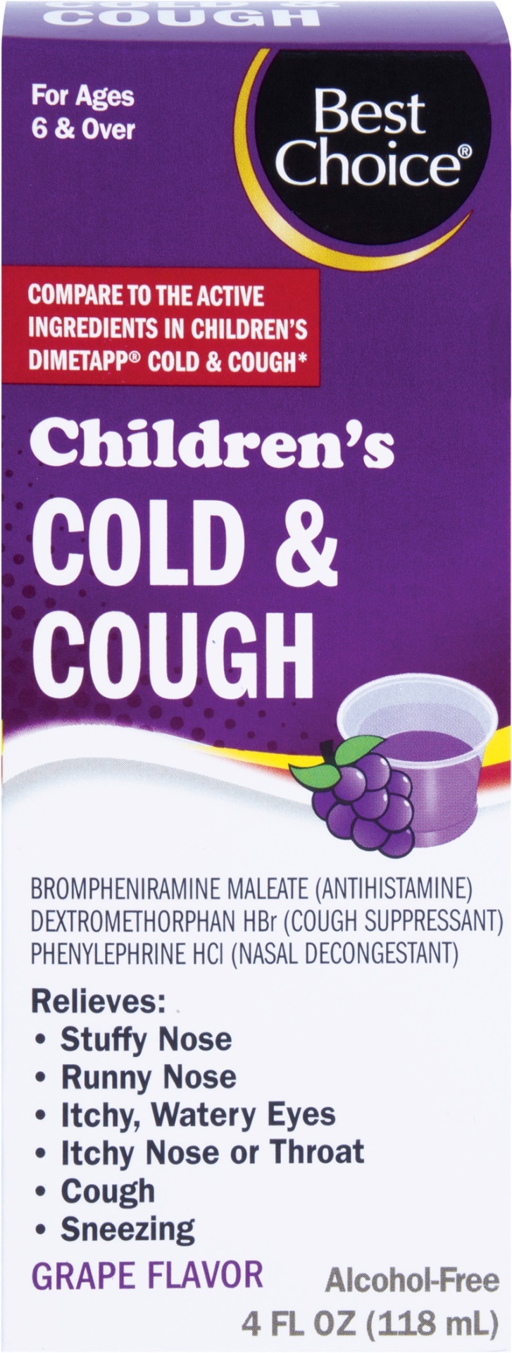 slide 1 of 1, Best Choice Childrens Cold/Cough Grape Flavor, 4 oz