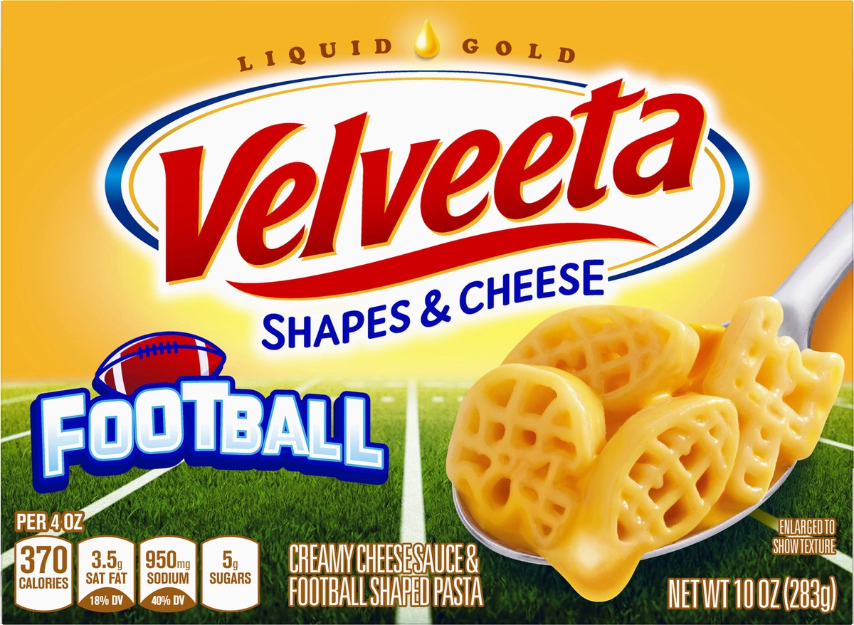 slide 13 of 13, Velveeta Football Shapes & Cheese, 10 oz Box, 10 oz