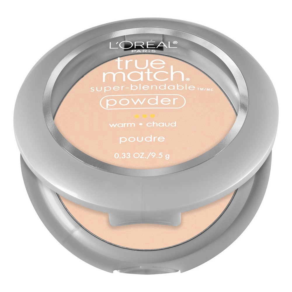 slide 3 of 7, L'Oréal L'Oreal Paris True Match Makeup Super Blendable Oil-Free Pressed Powder - W1 Porcelain - 0.33oz, 0.33 oz