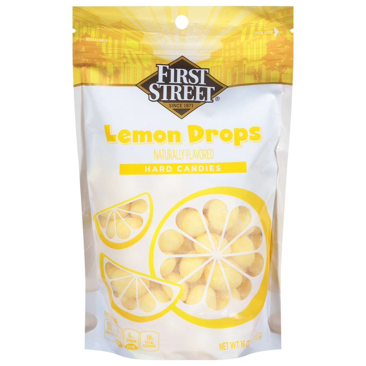 slide 1 of 13, First Street Lemon Drops, 16 oz