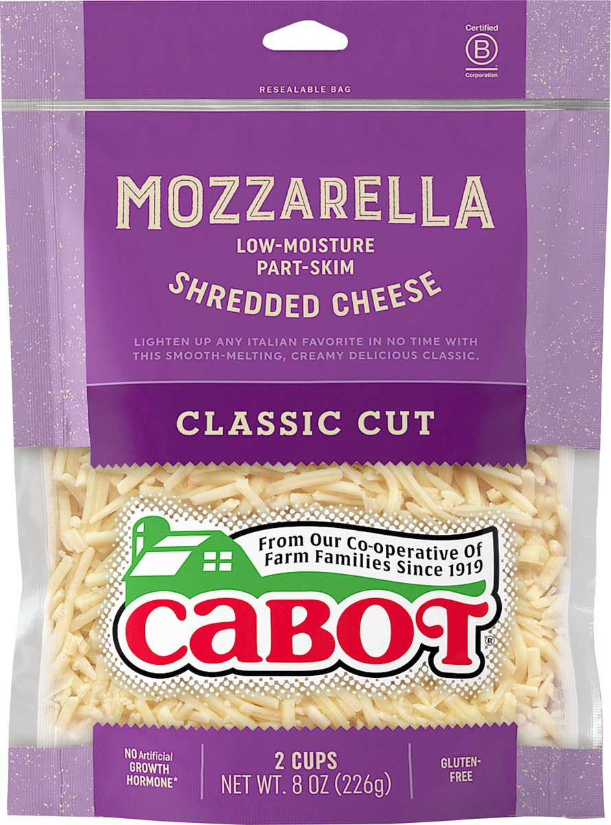 slide 4 of 6, Cabot Mozzarella Part-Skim Shredded Cheese - 8 oz., 8 oz