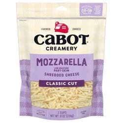 Cabot Creamery Mozzarella Part-Skim Shredded Cheese 8 oz