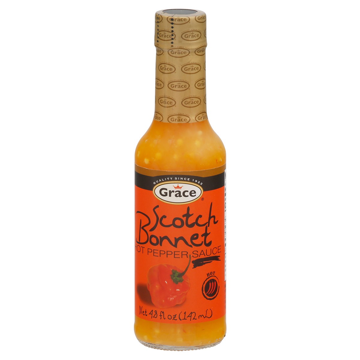 slide 1 of 1, Grace Scotch Bonnet Hot Pepper Sauce 4.8 fl oz, 4.80 fl oz